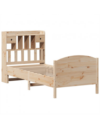 Letto Libreria senza Materasso 100x200 cm in Legno di Pino