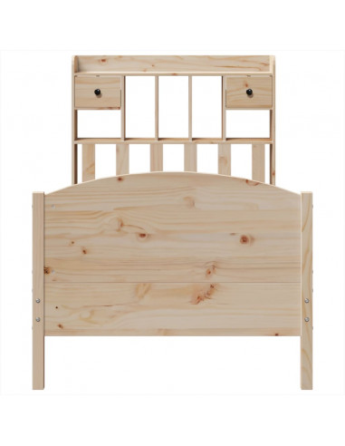 Letto Libreria senza Materasso 100x200 cm in Legno di Pino