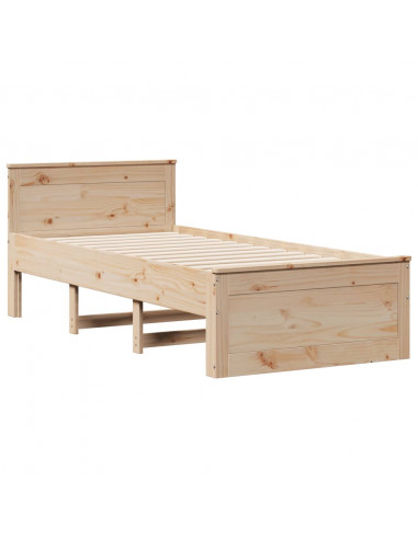 Letto Libreria senza Materasso 100x200 cm in Legno di Pino