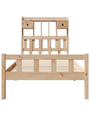 Letto Libreria senza Materasso 100x200 cm in Legno di Pino