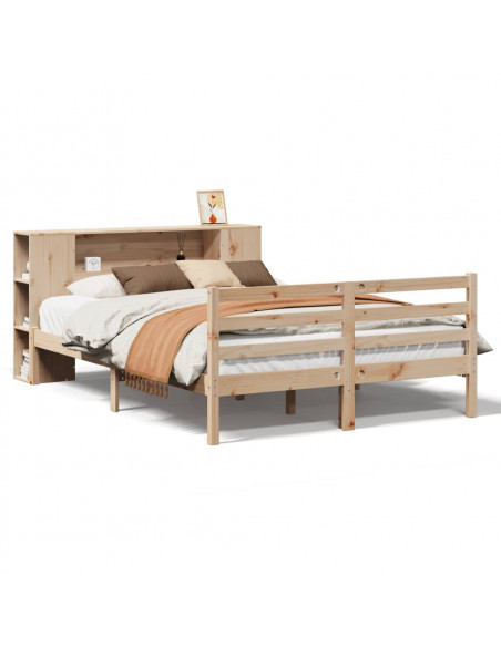 Letto Libreria senza Materasso 120x190cm Legno Massello di Pino