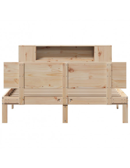 Letto Libreria senza Materasso 120x200cm Legno Massello di Pino