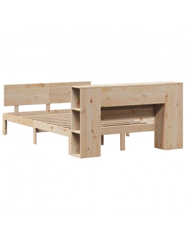 Letto Libreria senza Materasso 120x200cm Legno Massello di Pino