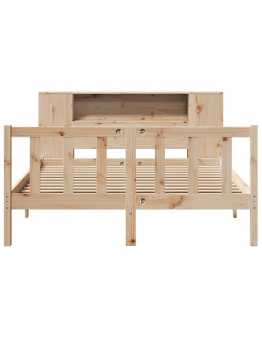 Letto Libreria senza Materasso 120x200cm Legno Massello di Pino