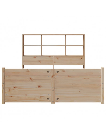 Letto Libreria senza Materasso 135x190 cm in Legno di Pino