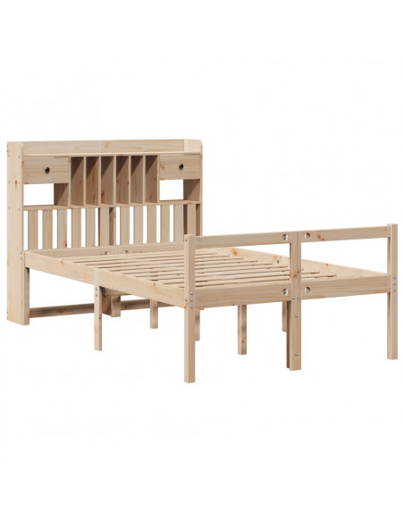 Letto Libreria senza Materasso 135x190 cm in Legno di Pino