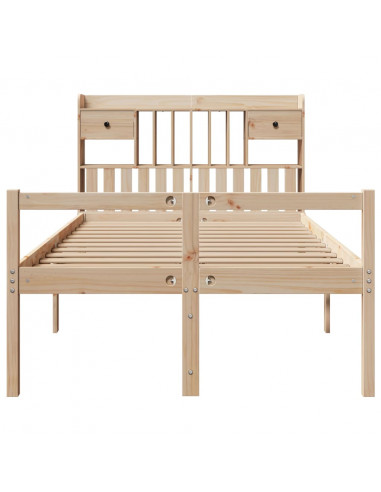 Letto Libreria senza Materasso 135x190 cm in Legno di Pino
