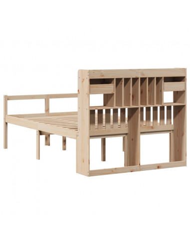 Letto Libreria senza Materasso 135x190 cm in Legno di Pino