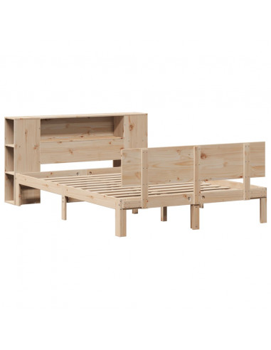 Letto Libreria senza Materasso 135x190 cm in Legno di Pino
