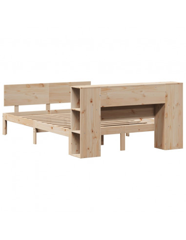 Letto Libreria senza Materasso 135x190 cm in Legno di Pino