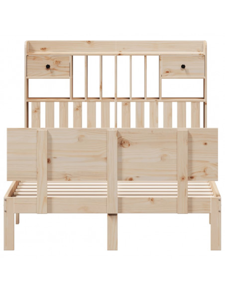 Letto Libreria senza Materasso 135x190 cm in Legno di Pino