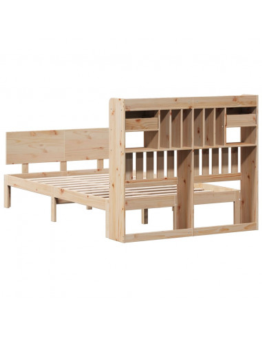 Letto Libreria senza Materasso 135x190 cm in Legno di Pino