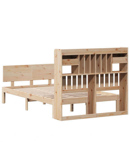 Letto Libreria senza Materasso 135x190 cm in Legno di Pino