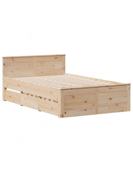 Letto Libreria senza Materasso 135x190 cm in Legno di Pino