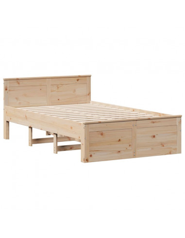 Letto Libreria senza Materasso 135x190 cm in Legno di Pino