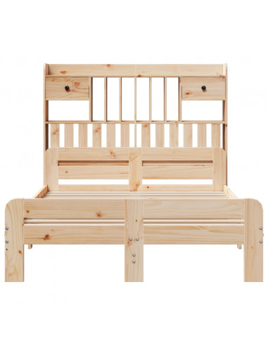 Letto Libreria senza Materasso 135x190 cm in Legno di Pino