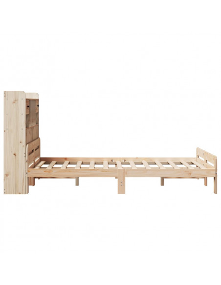 Letto Libreria senza Materasso 135x190 cm in Legno di Pino