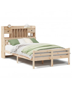 Letto Libreria senza Materasso 135x190 cm in Legno di Pino