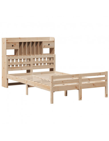 Letto Libreria senza Materasso 135x190 cm in Legno di Pino