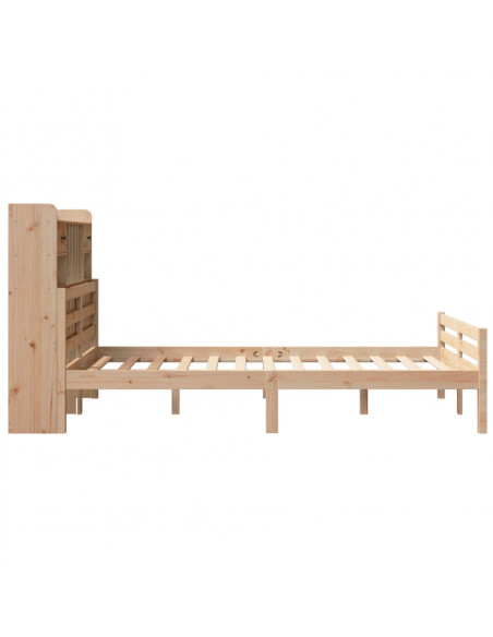Letto Libreria senza Materasso 135x190 cm in Legno di Pino