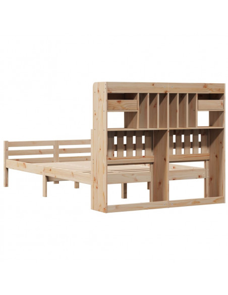 Letto Libreria senza Materasso 135x190 cm in Legno di Pino