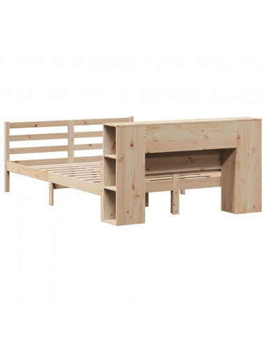 Letto Libreria senza Materasso 135x190 cm in Legno di Pino