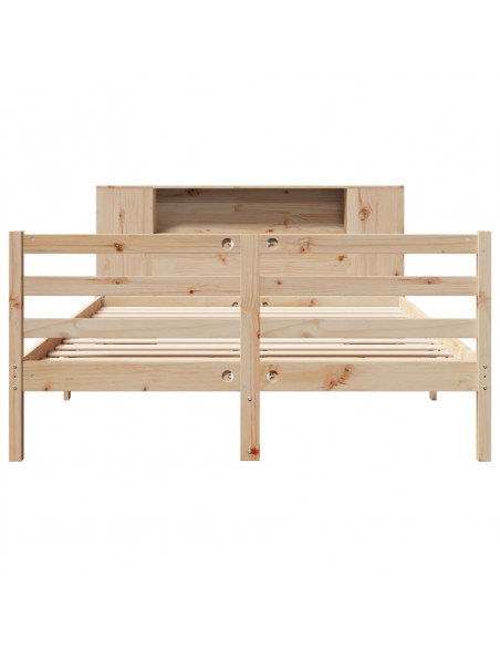 Letto Libreria senza Materasso 135x190 cm in Legno di Pino