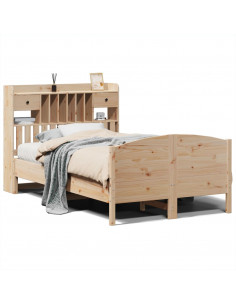 Letto Libreria senza Materasso 135x190 cm in Legno di Pino