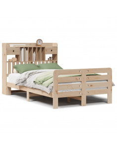 Letto Libreria senza Materasso 135x190 cm in Legno di Pino