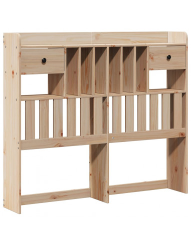 Letto Libreria senza Materasso 135x190 cm in Legno di Pino