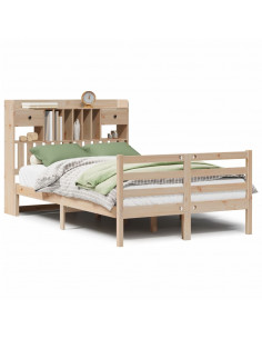 Letto Libreria senza Materasso 135x190 cm in Legno di Pino