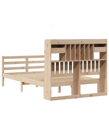 Letto Libreria senza Materasso 135x190 cm in Legno di Pino