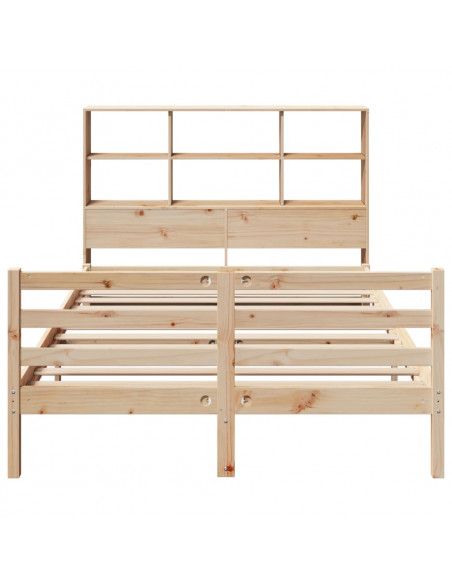 Letto Libreria senza Materasso 135x190 cm in Legno di Pino