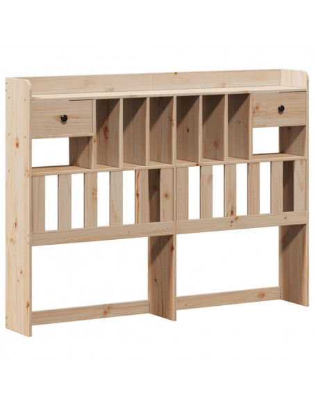 Letto Libreria senza Materasso 140x190 cm in Legno di Pino