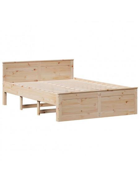 Letto Libreria senza Materasso 140x200 cm in Legno di Pino