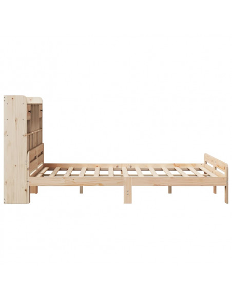 Letto Libreria senza Materasso 140x200 cm in Legno di Pino