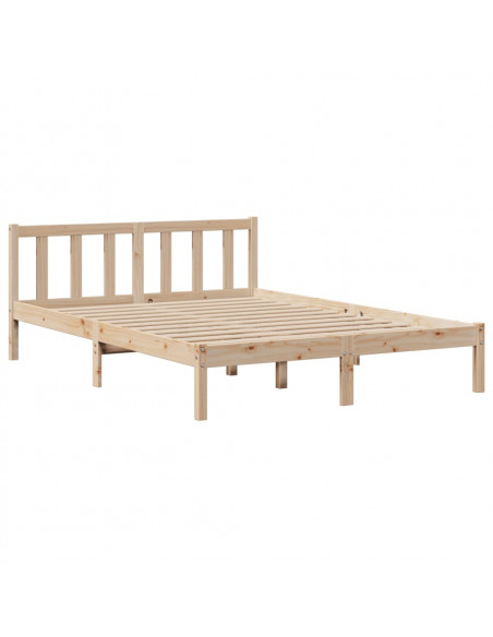 Letto Libreria senza Materasso 140x200 cm in Legno di Pino