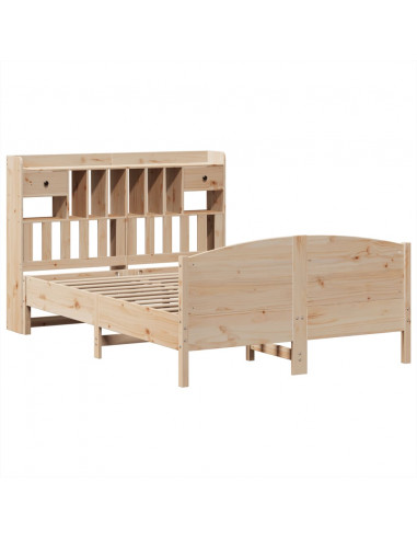 Letto Libreria senza Materasso 150x200 cm in Legno di Pino