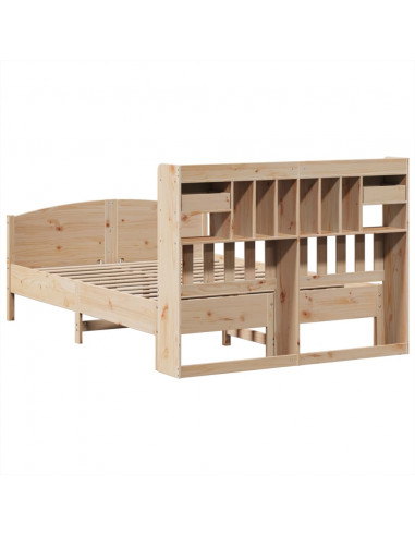 Letto Libreria senza Materasso 150x200 cm in Legno di Pino