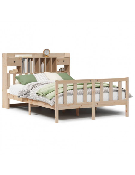 Letto Libreria senza Materasso 150x200 cm in Legno di Pino