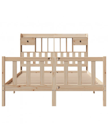 Letto Libreria senza Materasso 150x200 cm in Legno di Pino