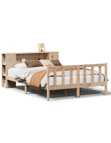 Letto Libreria senza Materasso 150x200 cm in Legno di Pino
