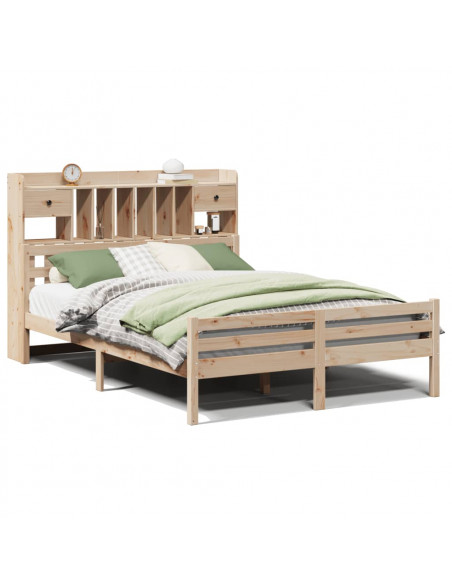 Letto Libreria senza Materasso 150x200 cm in Legno di Pino