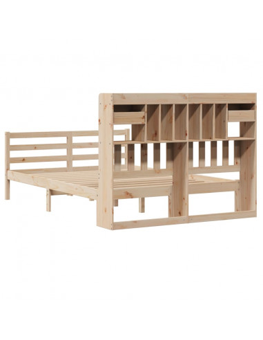 Letto Libreria senza Materasso 150x200 cm in Legno di Pino