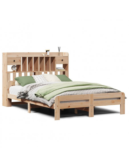 Letto Libreria senza Materasso 150x200 cm in Legno di Pino