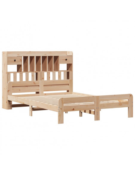 Letto Libreria senza Materasso 150x200 cm in Legno di Pino