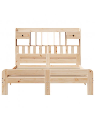 Letto Libreria senza Materasso 150x200 cm in Legno di Pino