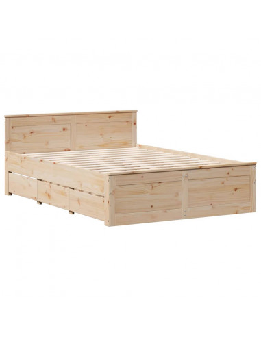 Letto Libreria senza Materasso 150x200 cm in Legno di Pino