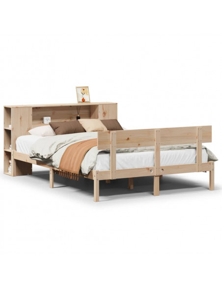 Letto Libreria senza Materasso 150x200 cm in Legno di Pino