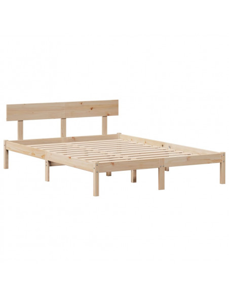 Letto Libreria senza Materasso 150x200 cm in Legno di Pino